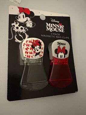 Disney Minnie Mouse Magnetic Bag Clips - Red and Clear Set